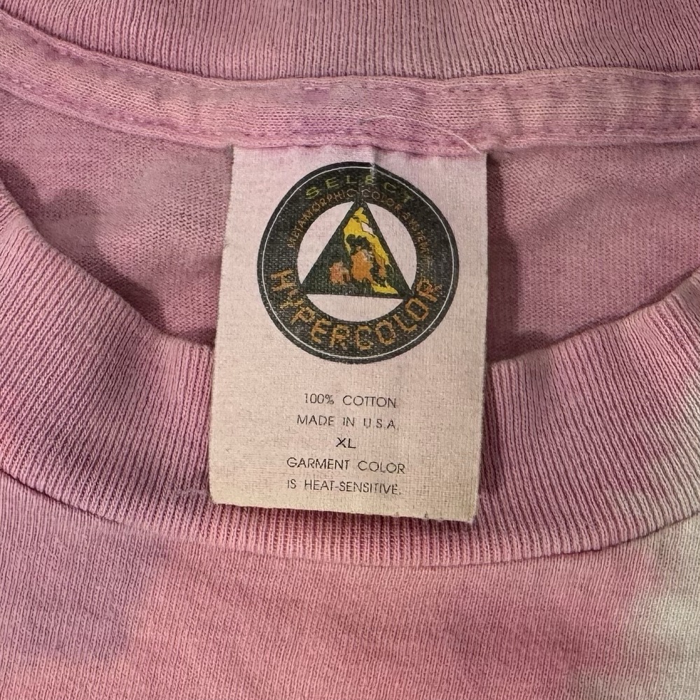 Vintage 90s Generra Hypercolor Heat Sensitive Tie Dye T-Shirt Made In USA XL - Picture 11 of 13